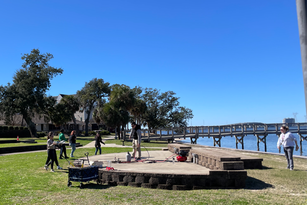"students at ampitheater"