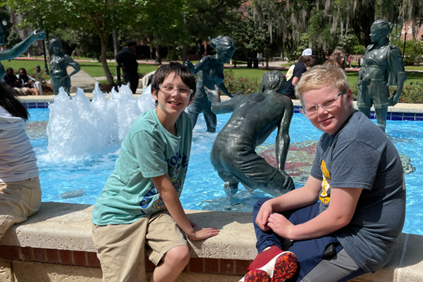 "students at wescott fountain"